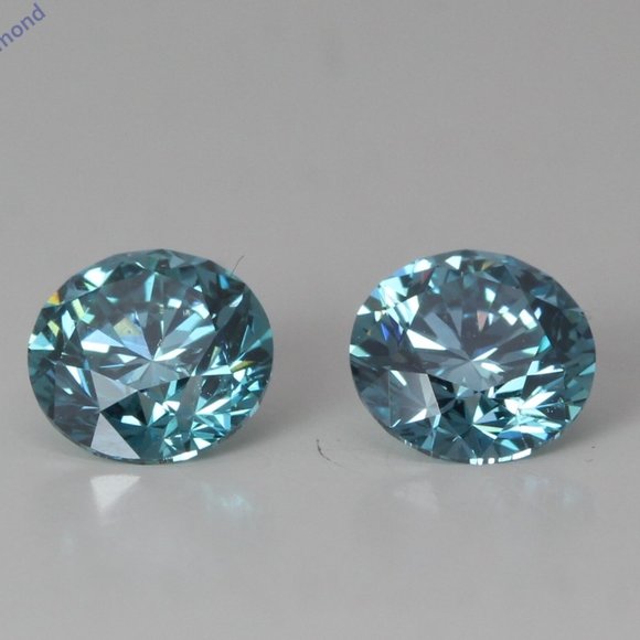 A Pair Of Round Loose Diamonds (0.81 Ct Blue() Vs1 ) C49004113